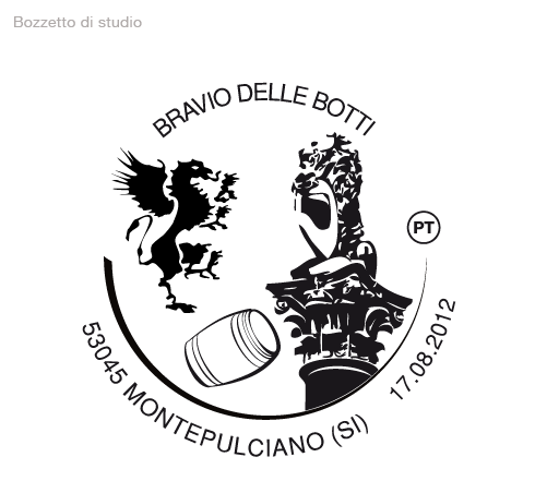 Timbro di annullo per le Poste Italiane Bravìo delle Botti 2012
